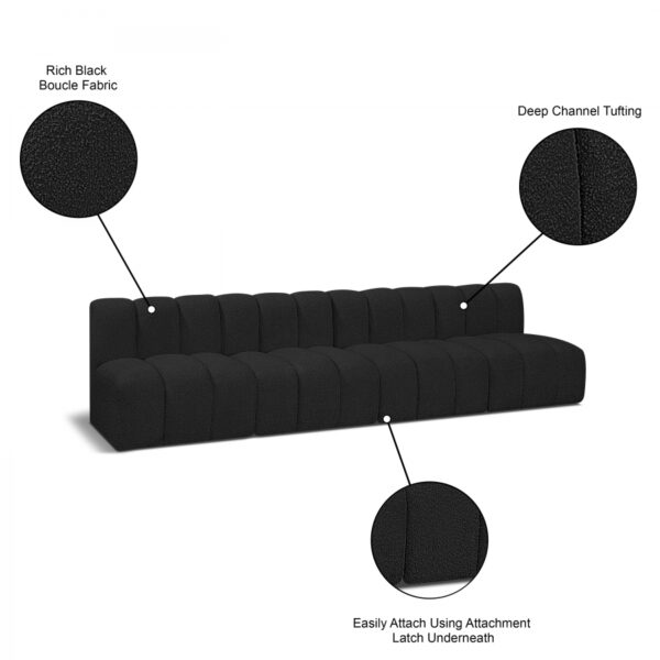 Arc 119" Boucle Fabric Upholstered 4pc. Modular Sectional