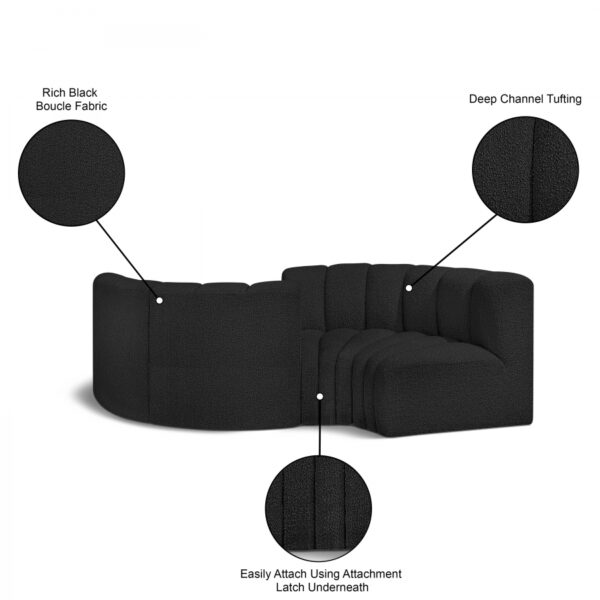 Arc 102" Boucle Fabric Upholstered 4pc. Modular Sectional