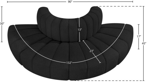 Arc 90" Boucle Fabric Upholstered 4pc. Modular Sectional