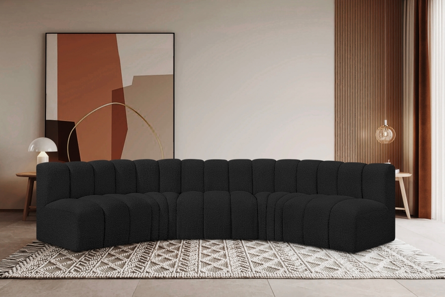 Arc 133" Boucle Fabric Upholstered 5pc. Modular Sectional