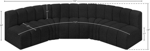 Arc 133" Boucle Fabric Upholstered 5pc. Modular Sectional