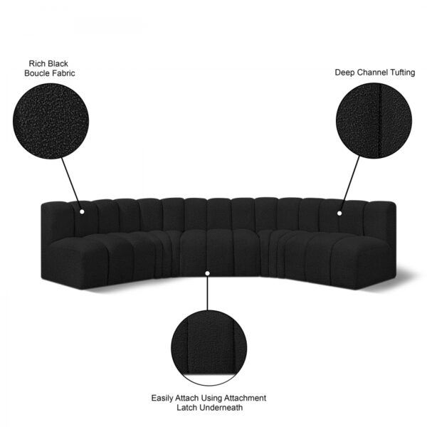 Arc 133" Boucle Fabric Upholstered 5pc. Modular Sectional