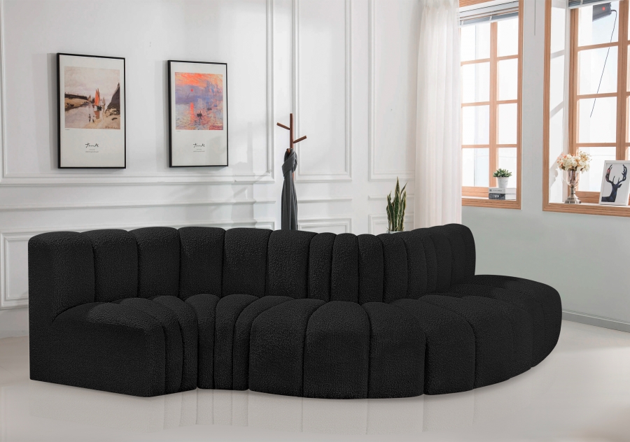 Arc 122" Boucle Fabric Upholstered 5pc. Modular Sectional