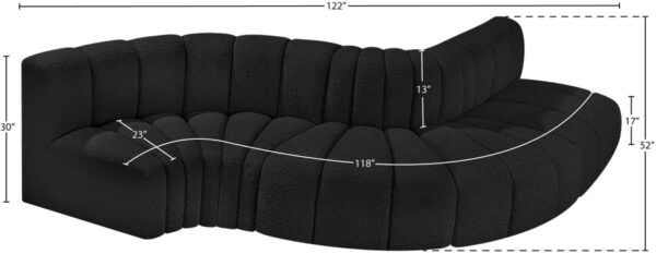 Arc 122" Boucle Fabric Upholstered 5pc. Modular Sectional