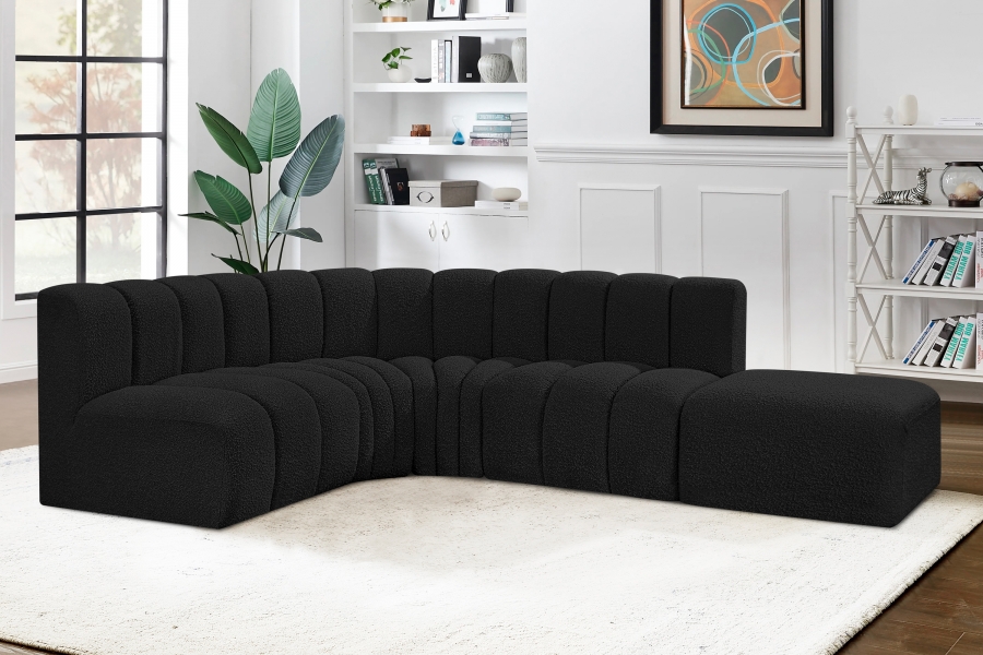 Arc 127" Boucle Fabric Upholstered 5pc. Modular Sectional