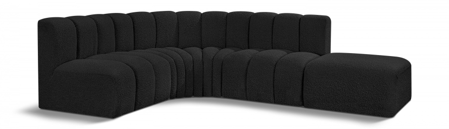 Arc 127" Boucle Fabric Upholstered 5pc. Modular Sectional