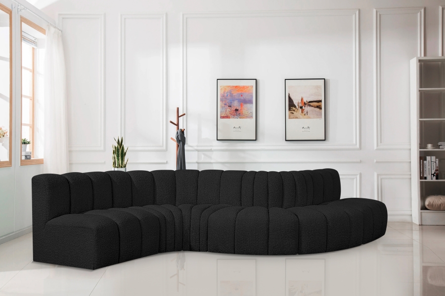 Arc 145" Boucle Fabric Upholstered 6pc. Modular Sectional