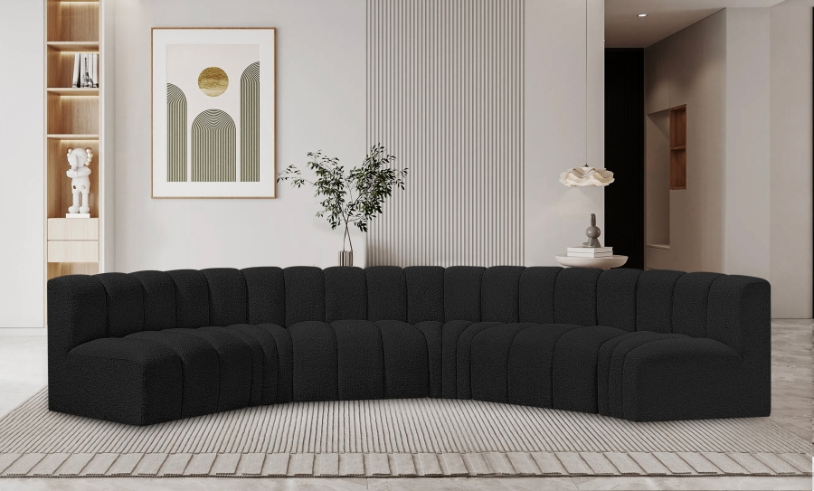 Arc 151" Boucle Fabric Upholstered 6pc. Modular Sectional