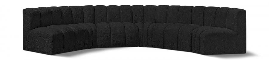 Arc 151" Boucle Fabric Upholstered 6pc. Modular Sectional