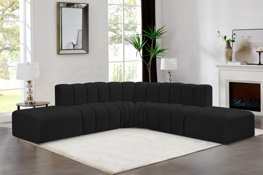 Arc 146" Boucle Fabric Upholstered 6pc. Modular Sectional