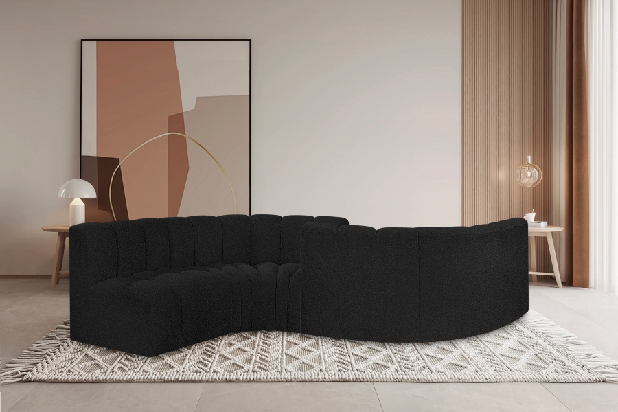 Arc 145" Boucle Fabric Upholstered 6pc. Modular Sectional
