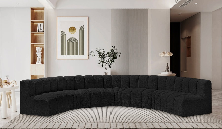 Arc 162" Boucle Fabric Upholstered 7pc. Modular Sectional