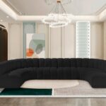 Arc 150" Boucle Fabric Upholstered 8pc. Modular Sectional