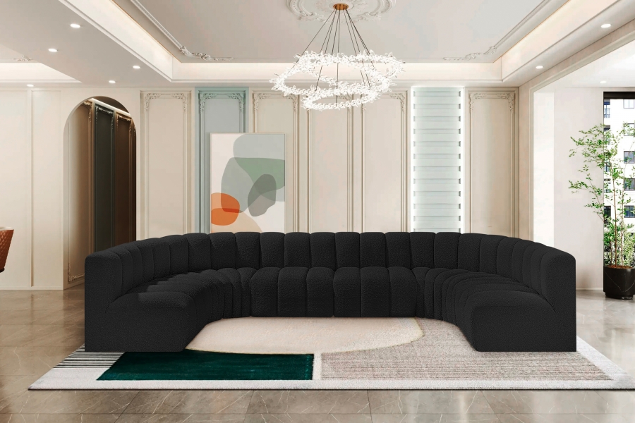 Arc 150" Boucle Fabric Upholstered 8pc. Modular Sectional