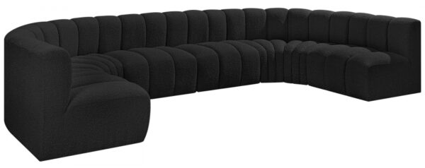 Arc 150" Boucle Fabric Upholstered 8pc. Modular Sectional