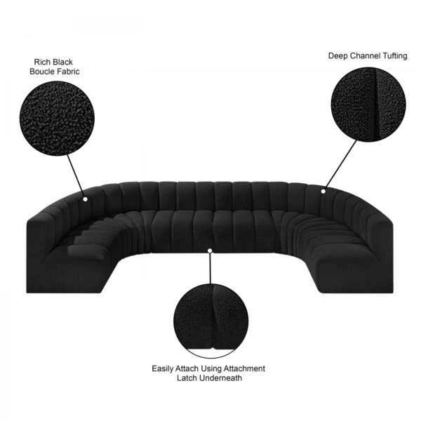 Arc 150" Boucle Fabric Upholstered 8pc. Modular Sectional
