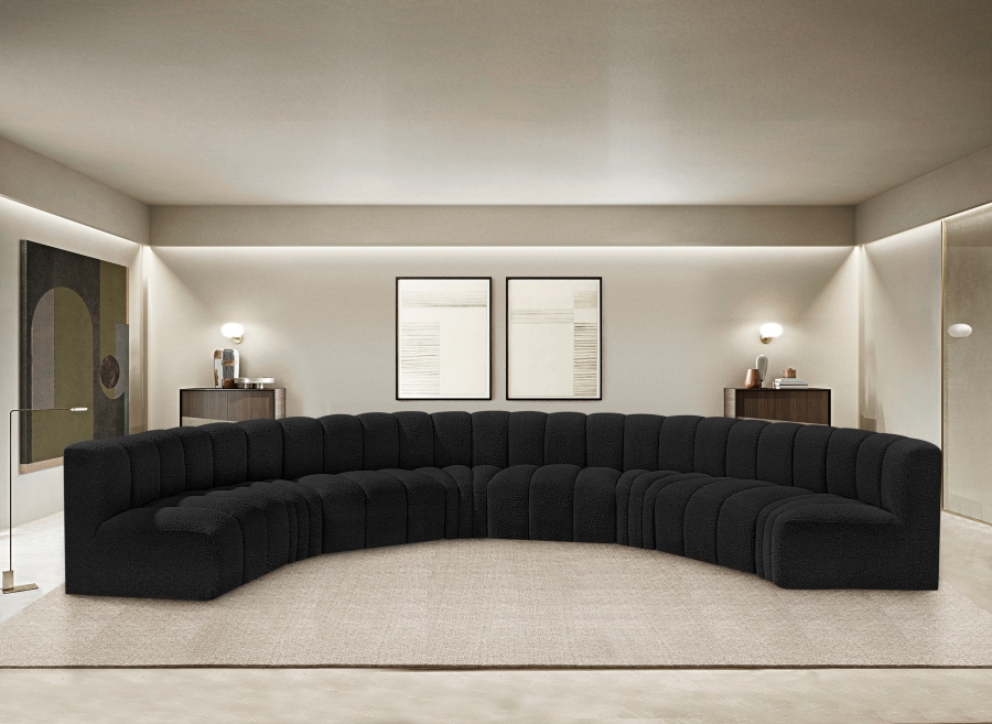 Arc 162" Boucle Fabric Upholstered 8pc. Modular Sectional