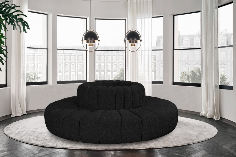 Arc 90" Boucle Fabric Upholstered 8pc. Modular Sectional