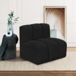 Arc Boucle Fabric Upholstered Straight Modular Chair