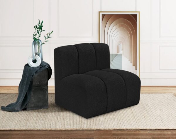 Arc Boucle Fabric Upholstered Straight Modular Chair