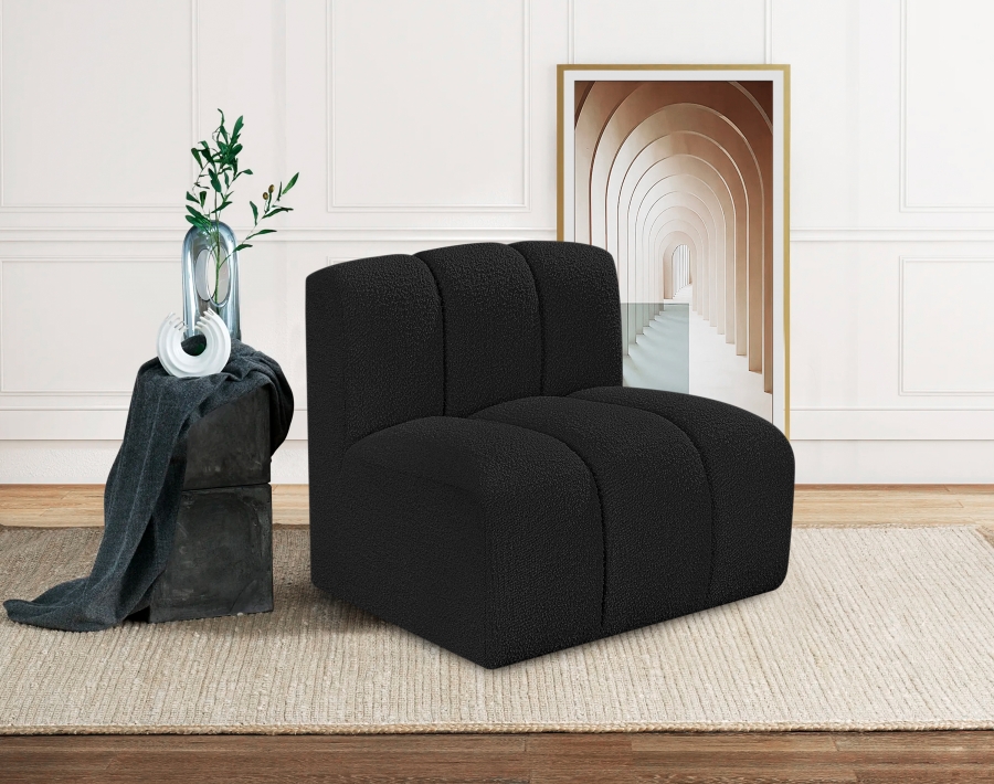 Arc Boucle Fabric Upholstered Straight Modular Chair