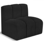 Arc Boucle Fabric Upholstered Straight Modular Chair
