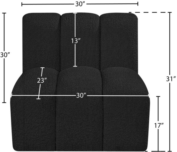 Arc Boucle Fabric Upholstered Straight Modular Chair