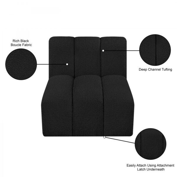 Arc Boucle Fabric Upholstered Straight Modular Chair