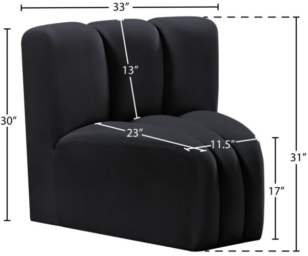 Arc Velvet Upholstered Curved Corner Modular Chair