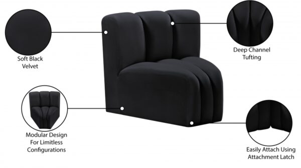 Arc Velvet Upholstered Curved Corner Modular Chair