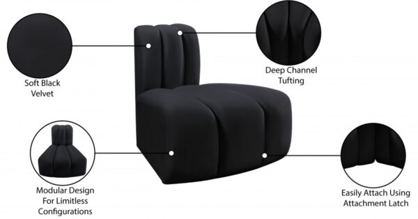 Arc Velvet Upholstered Reverse Corner Modular Chair