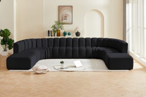 Arc 161" Velvet Upholstered 10pc. Modular Sectional