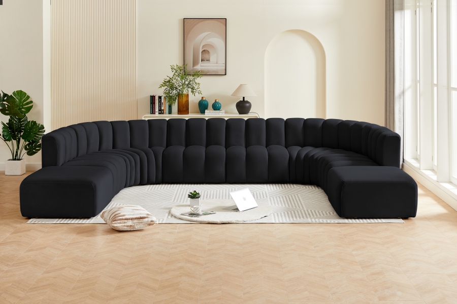 Arc 161" Velvet Upholstered 10pc. Modular Sectional