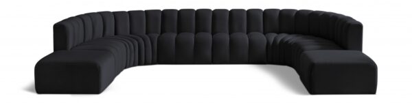 Arc 161" Velvet Upholstered 10pc. Modular Sectional