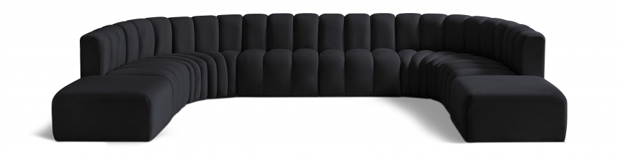 Arc 161" Velvet Upholstered 10pc. Modular Sectional