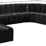 Arc 161" Velvet Upholstered 10pc. Modular Sectional