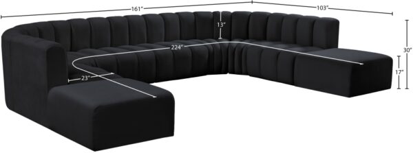 Arc 161" Velvet Upholstered 10pc. Modular Sectional