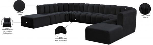 Arc 161" Velvet Upholstered 10pc. Modular Sectional