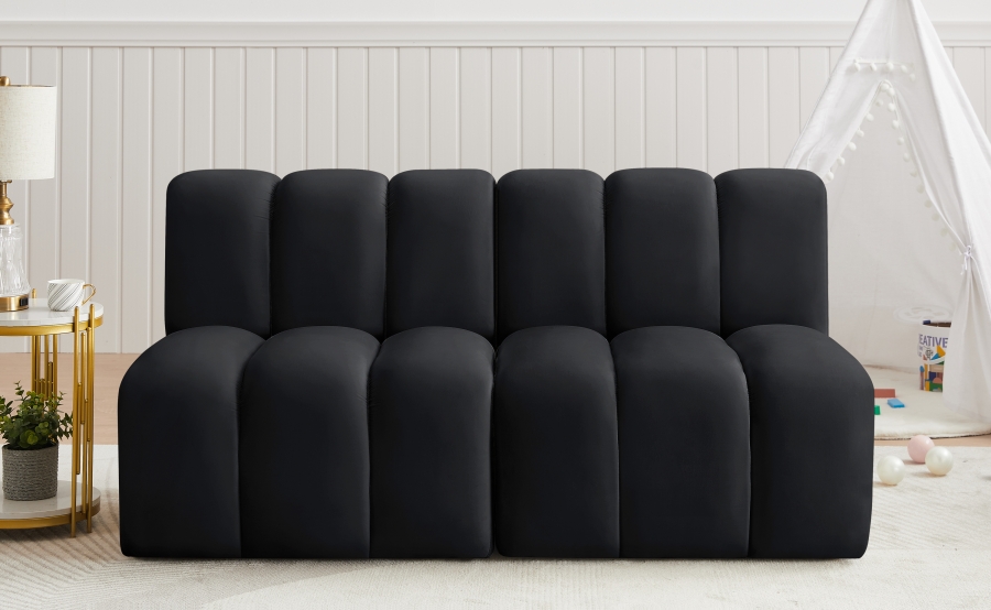 Arc 60" Velvet Upholstered 2pc. Modular Sectional