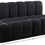 Arc 60" Velvet Upholstered 2pc. Modular Sectional