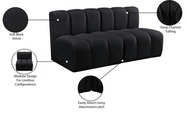 Arc 60" Velvet Upholstered 2pc. Modular Sectional