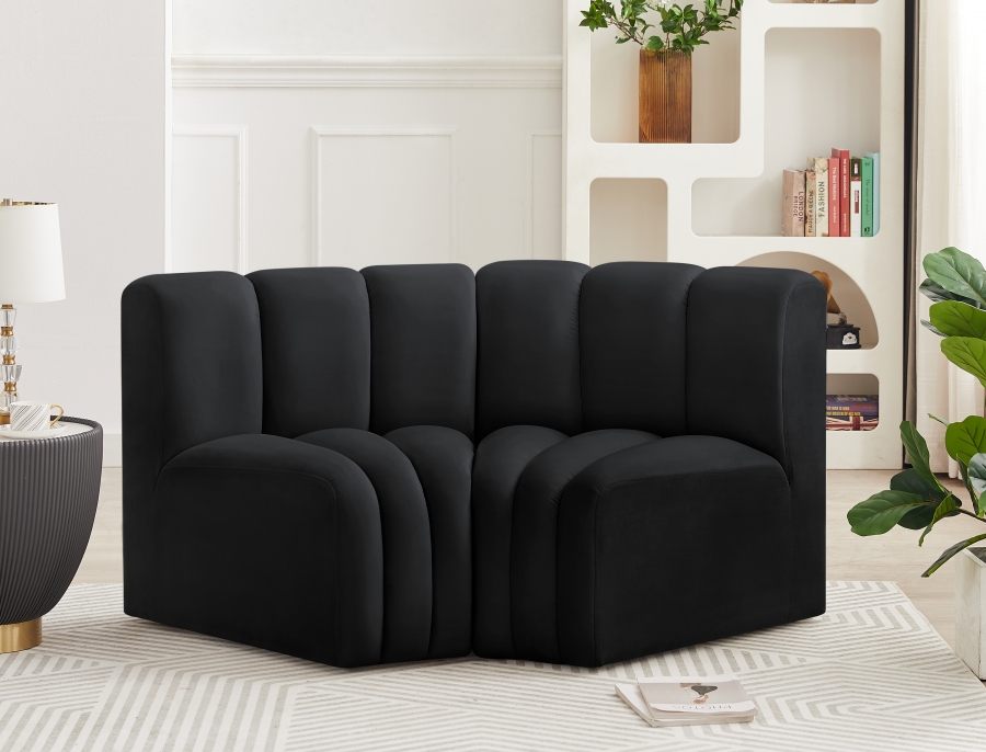 Arc 60" Velvet Upholstered 2pc. Modular Sectional