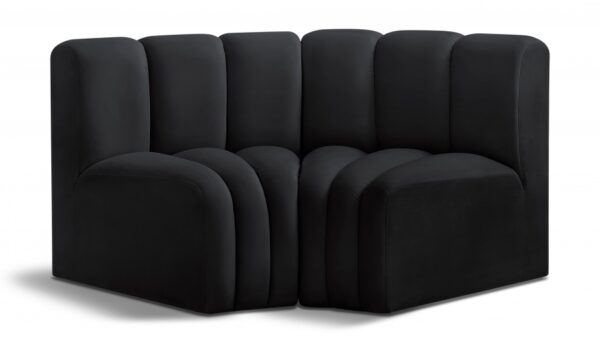 Arc 60" Velvet Upholstered 2pc. Modular Sectional