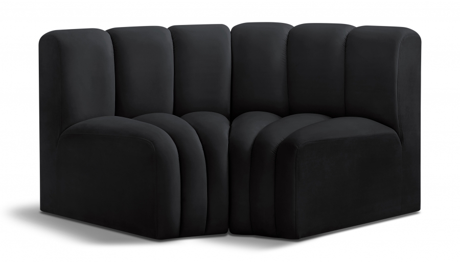 Arc 60" Velvet Upholstered 2pc. Modular Sectional