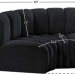 Arc 60" Velvet Upholstered 2pc. Modular Sectional