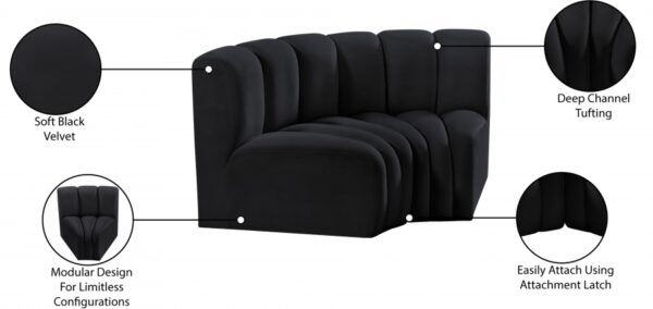 Arc 60" Velvet Upholstered 2pc. Modular Sectional