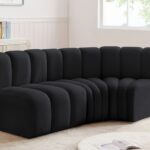 Arc 84" Velvet Upholstered 3pc. Modular Sectional
