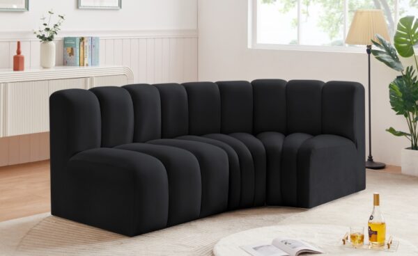 Arc 84" Velvet Upholstered 3pc. Modular Sectional