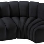 Arc 84" Velvet Upholstered 3pc. Modular Sectional