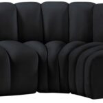 Arc 84" Velvet Upholstered 3pc. Modular Sectional